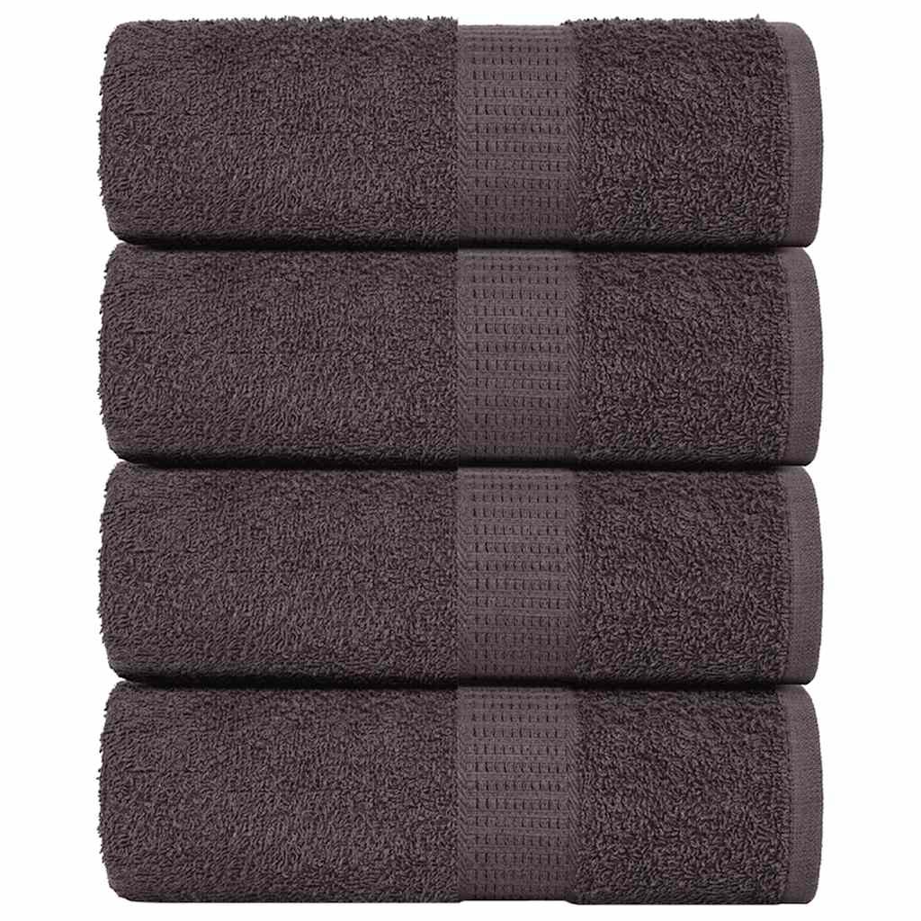 vidaXL Ręczniki, 4 szt., antracyt, 15x21 cm, 360 g/m², bawełna 100%