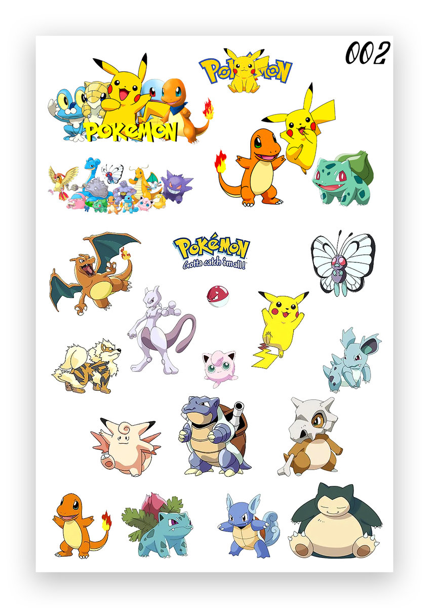 TATUAŻE DZIARY ZMYWALNE DLA DZIECI POKEMON PIKACHU 002