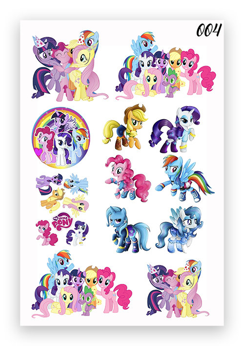 1szt TATUAŻE DZIARY ZMYWALNE DLA DZIECI NA URODZINY MY LITLLE PONY 004