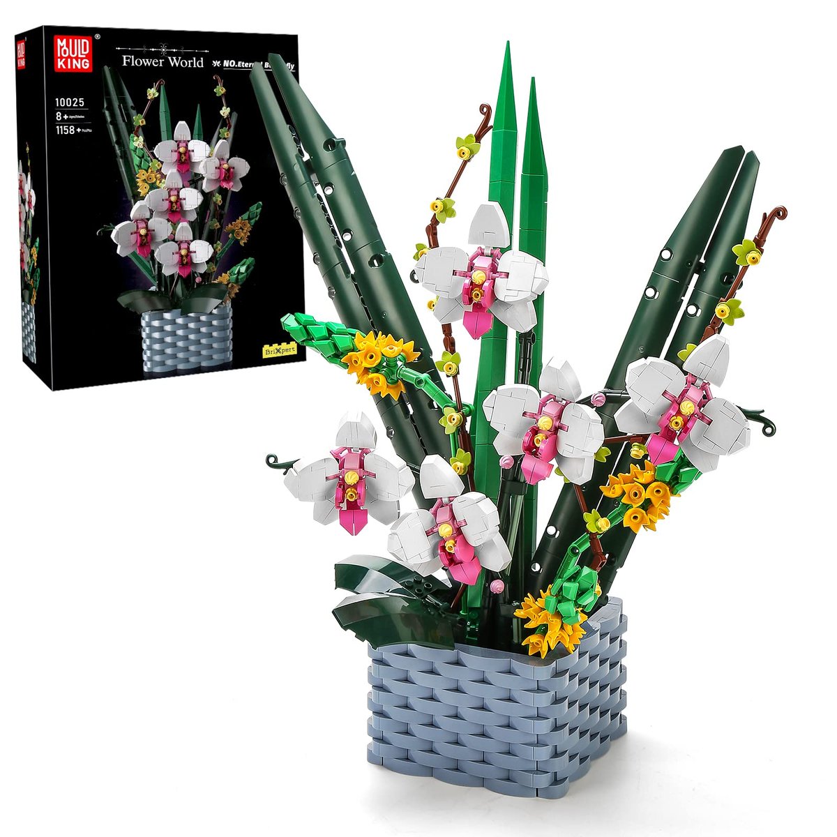 Bukiet Eternal Butterfly Orchidea - Klocki konstrukcyjne MOULD KING 1158el.