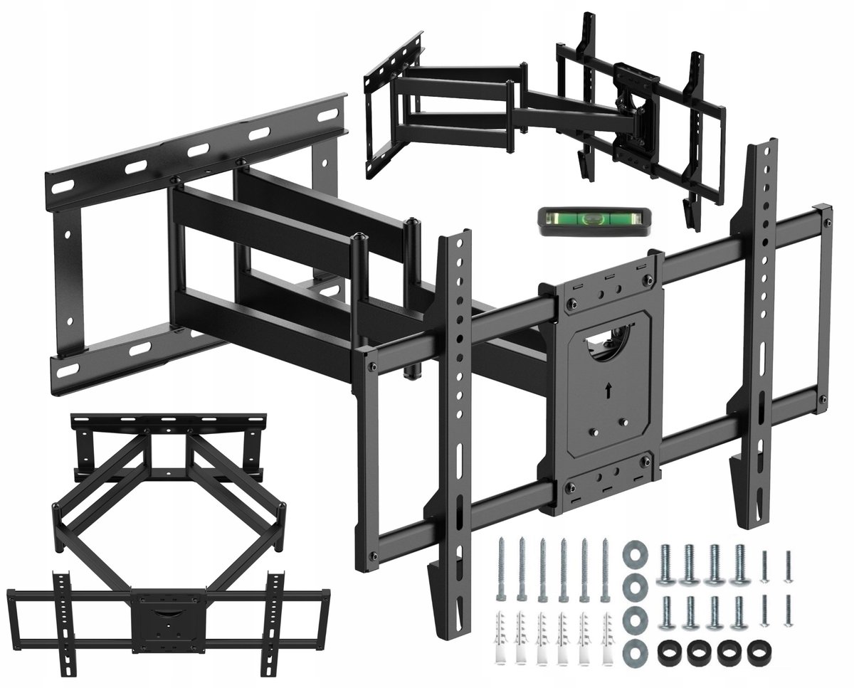 Długi 65cm Uchwyt do Telewizora 32-65 cali Obrotowy Uniwersalny Wieszak TV