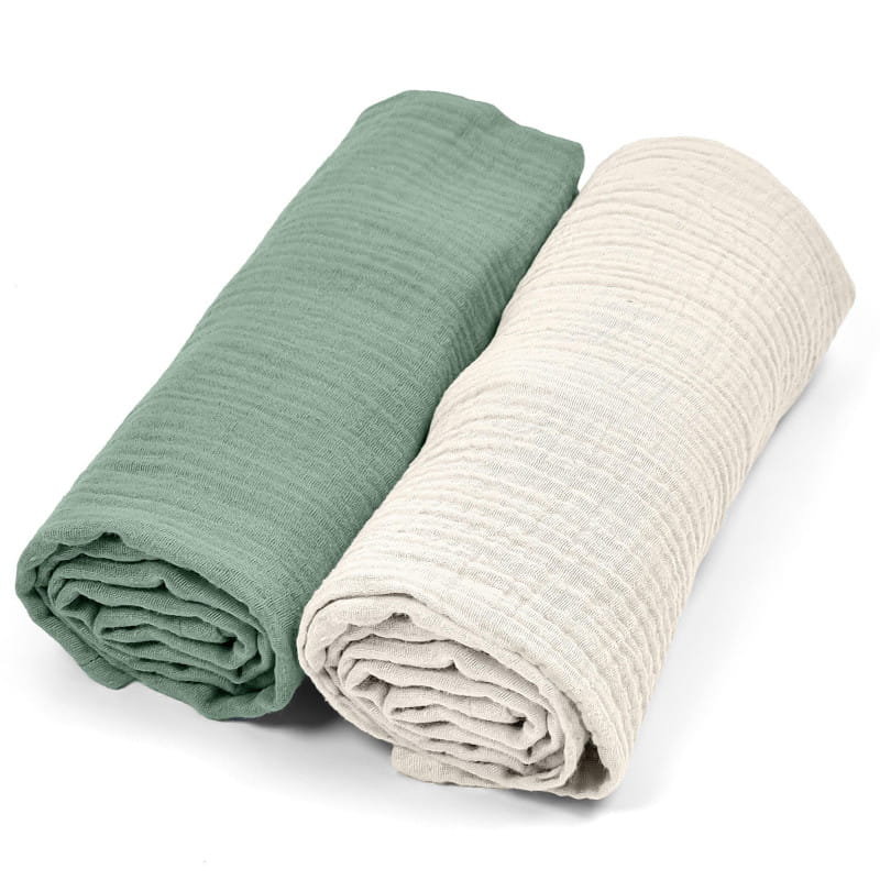 Pieluszki muślinowe 2-pak 70x70 Zieleń, Albero Mio