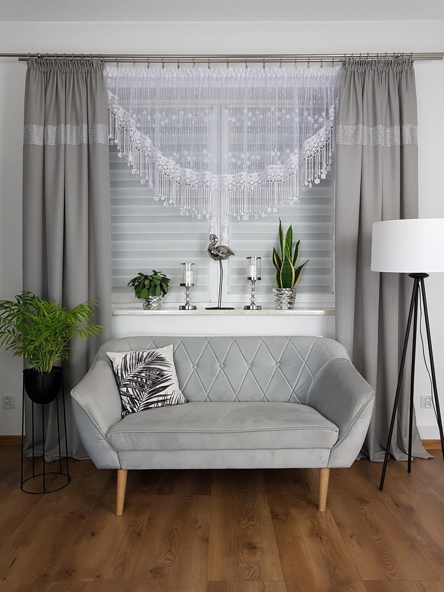 Firana krótka z gipiura. firany gotowe na taśmie, firany do pokoju