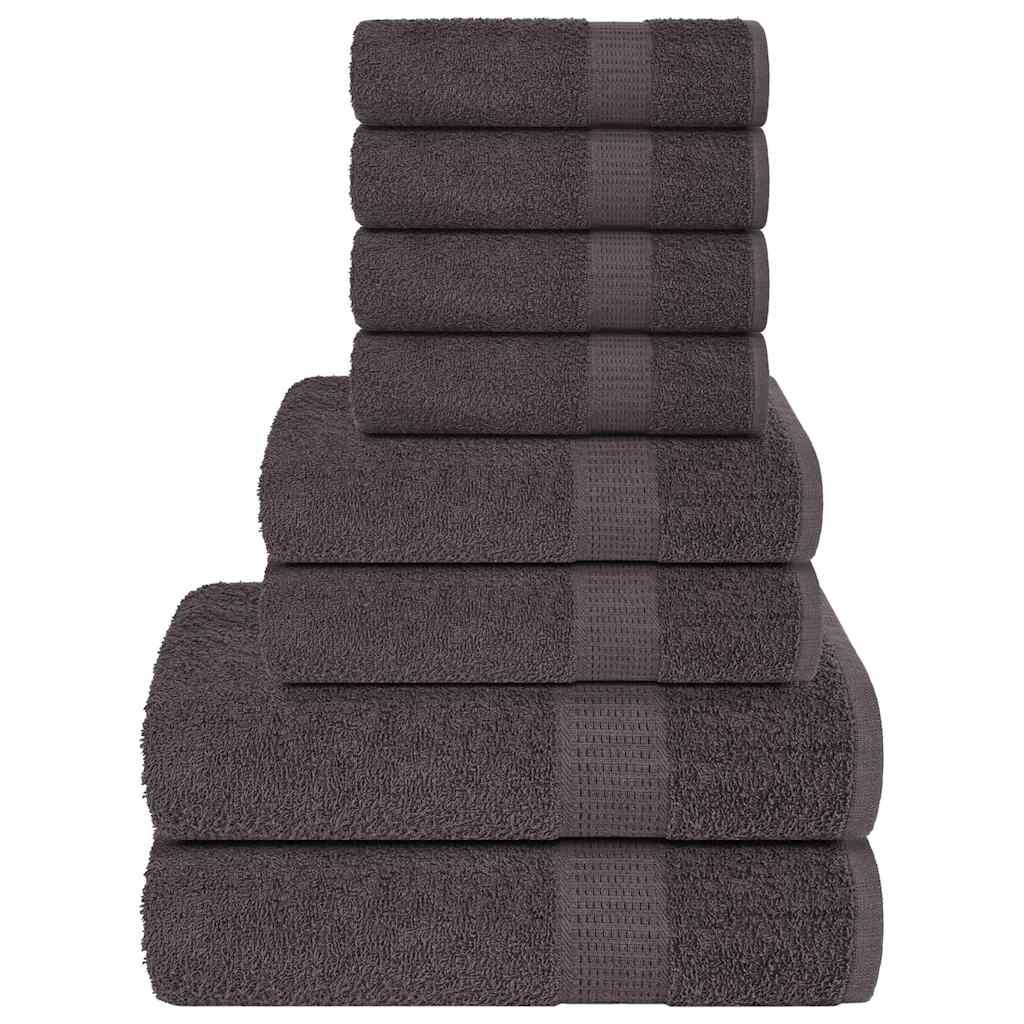 vidaXL 8-cz. zestaw ręczników, antracyt, 360 g/m², bawełna 100%