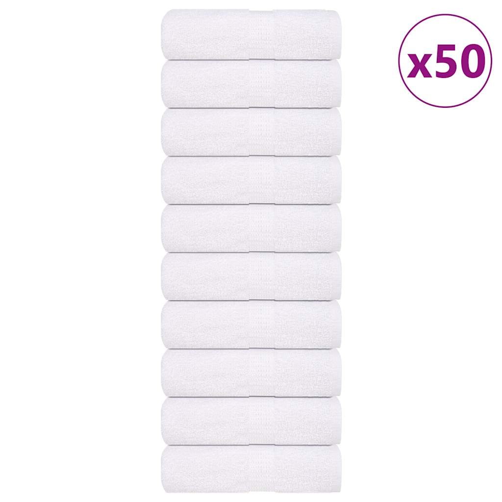 vidaXL Ręczniki dla gości, 50 szt., białe, 30x50 cm, bawełna 100%