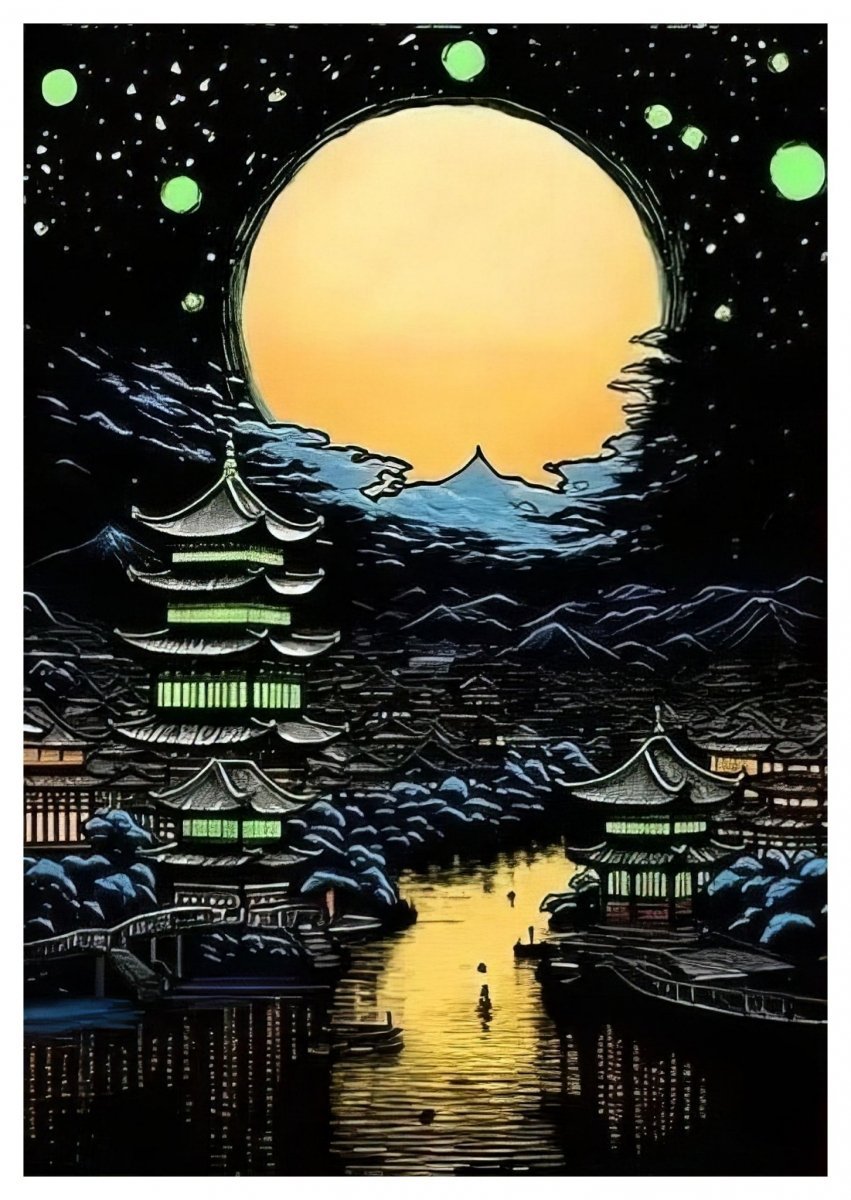 Świecąca w Ciemności Zdrapka Dynastia Tang 40x28 cm