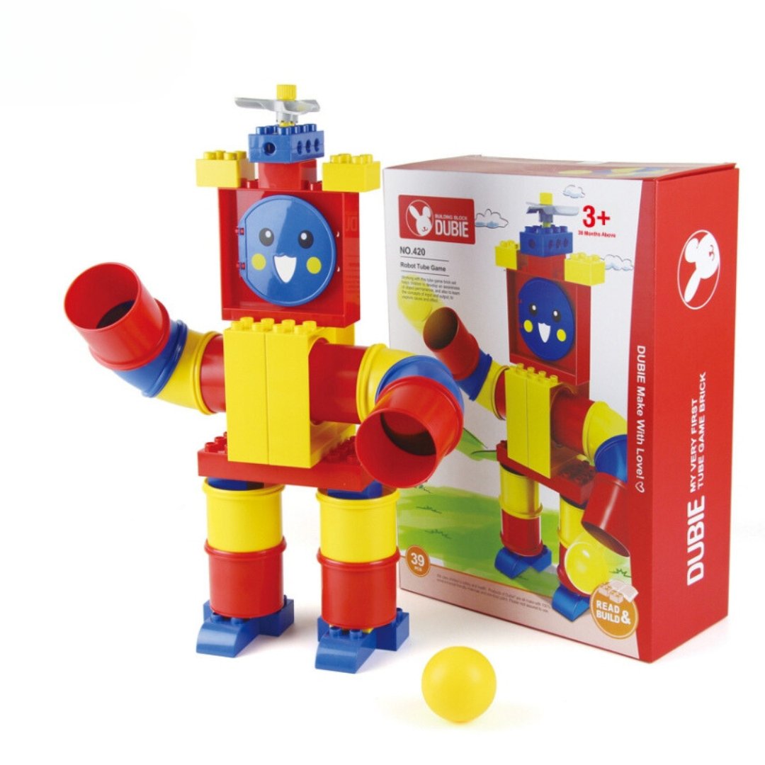 Klocki edukacyjne Wange DUBIE 420 – Robot Rurowy TubeGame, 40 elementów