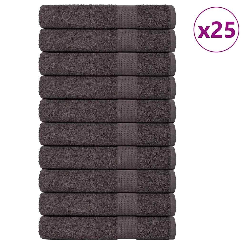 vidaXL Ręczniki, 25 szt., antracyt, 100x200 cm, 360 g/m², bawełna 100%