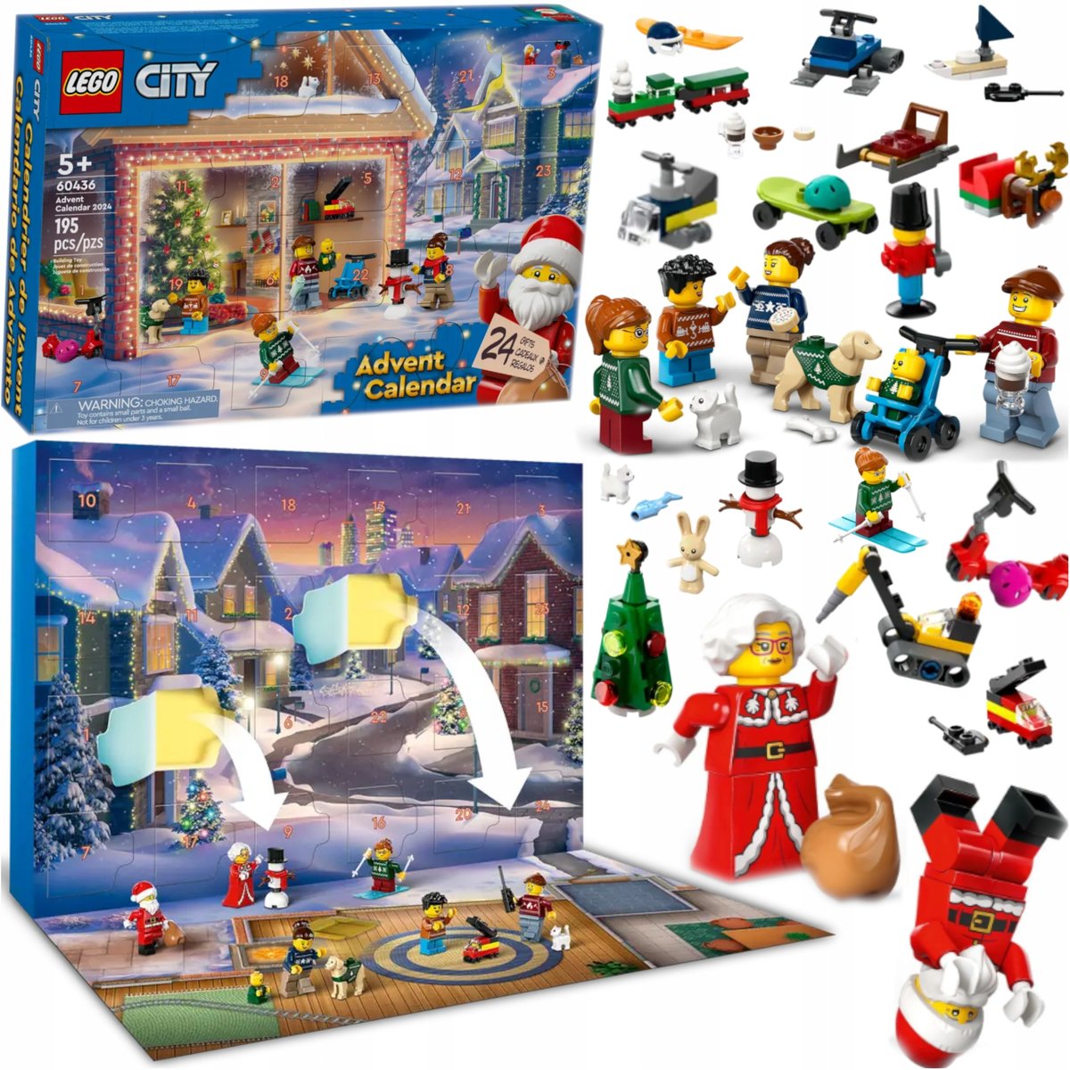 KLOCKI LEGO PREZENT ŚWIĄTECZNY KALENDARZ ADWENTOWY 195szt LEGO CITY