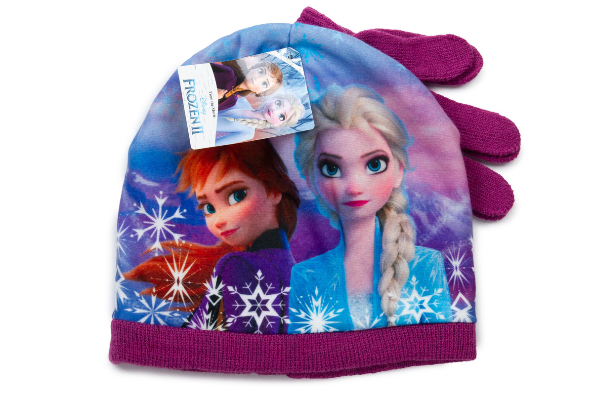 Komplet czapka rękawiczki Sun City Frozen II zimowa jesienna dla dziewczynki