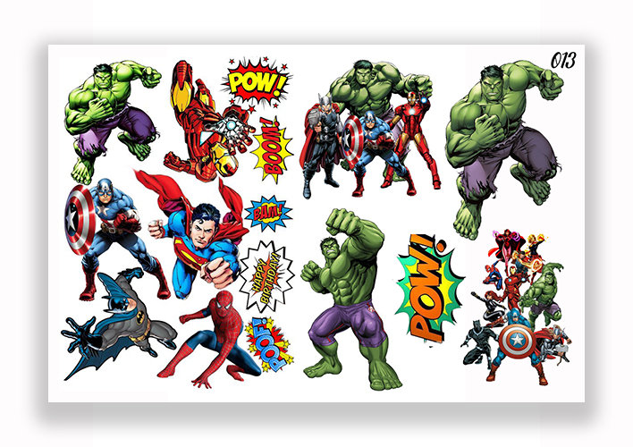 1szt TATUAŻE DZIARY ZMYWALNE DLA DZIECI NA URODZINY ZABAWKI HULK 013