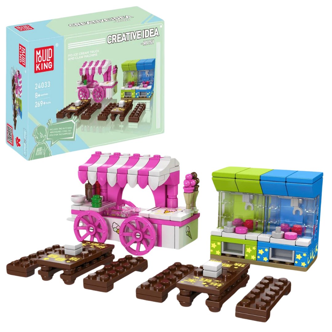 Mini Zestaw Lodziarnia z automatem do gier - Klocki konstrukcyjne MOULD KING 269el.