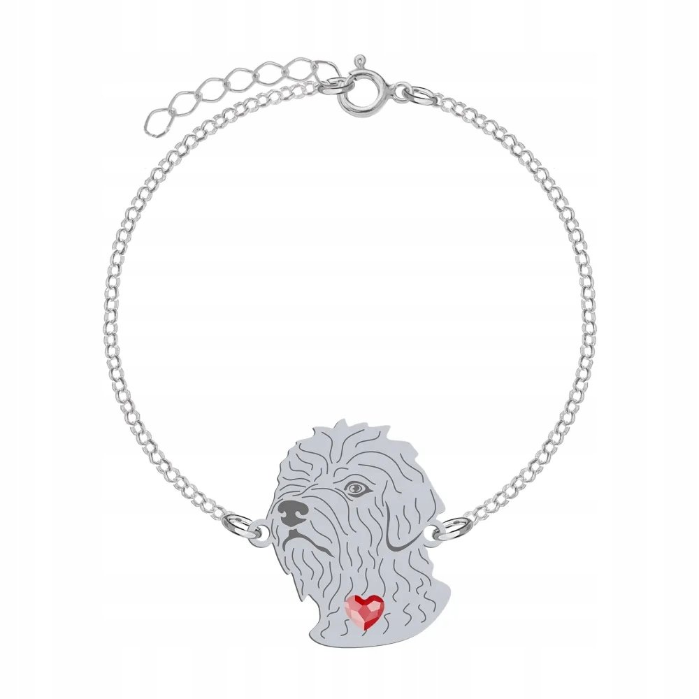 Bransoletka Srebrna z psem Irish Glen of Imaal Terrier 925 Łańcuszek GRAWER