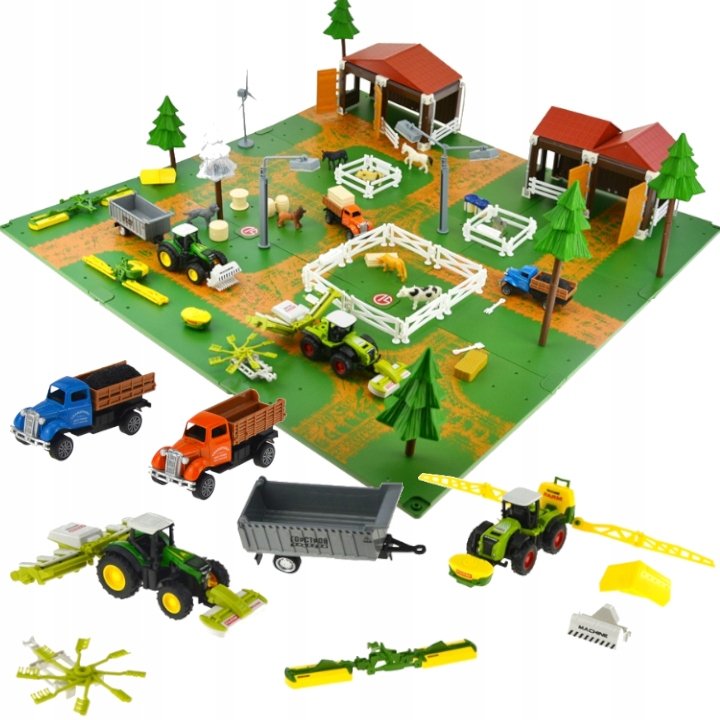FARMA GOSPODARSTWO 2X STODOŁA ZAGRODA ZWIERZĘTA 2X TRAKTOR 2X CIĘŻARÓWKA