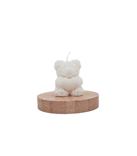 Sojowa świeczka zapachowa 6,5cm 62,7g Pluszowy Miś z Sercem Truskawka