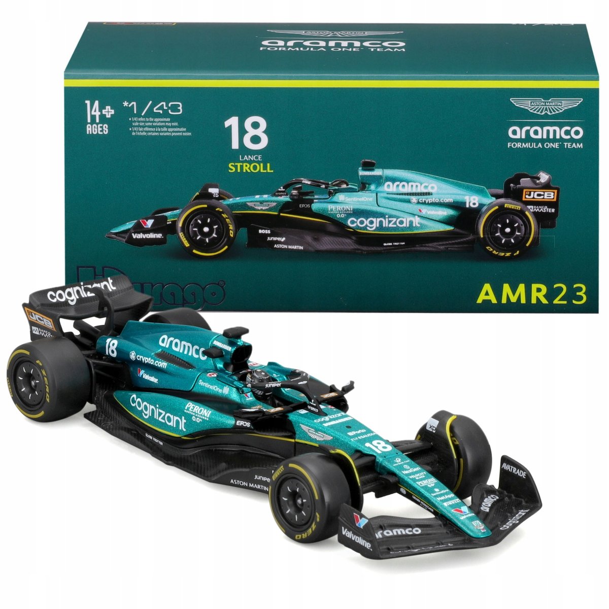 BOLID F1 Aston Martin AMR23 2023 Lance Stroll 1:43 BBURAGO 18-38091