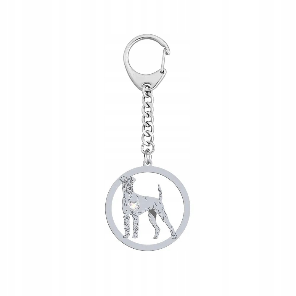 Brelok Srebrny do kluczy z Irish Terrier 925 Prezent Biżuteria GRAWER