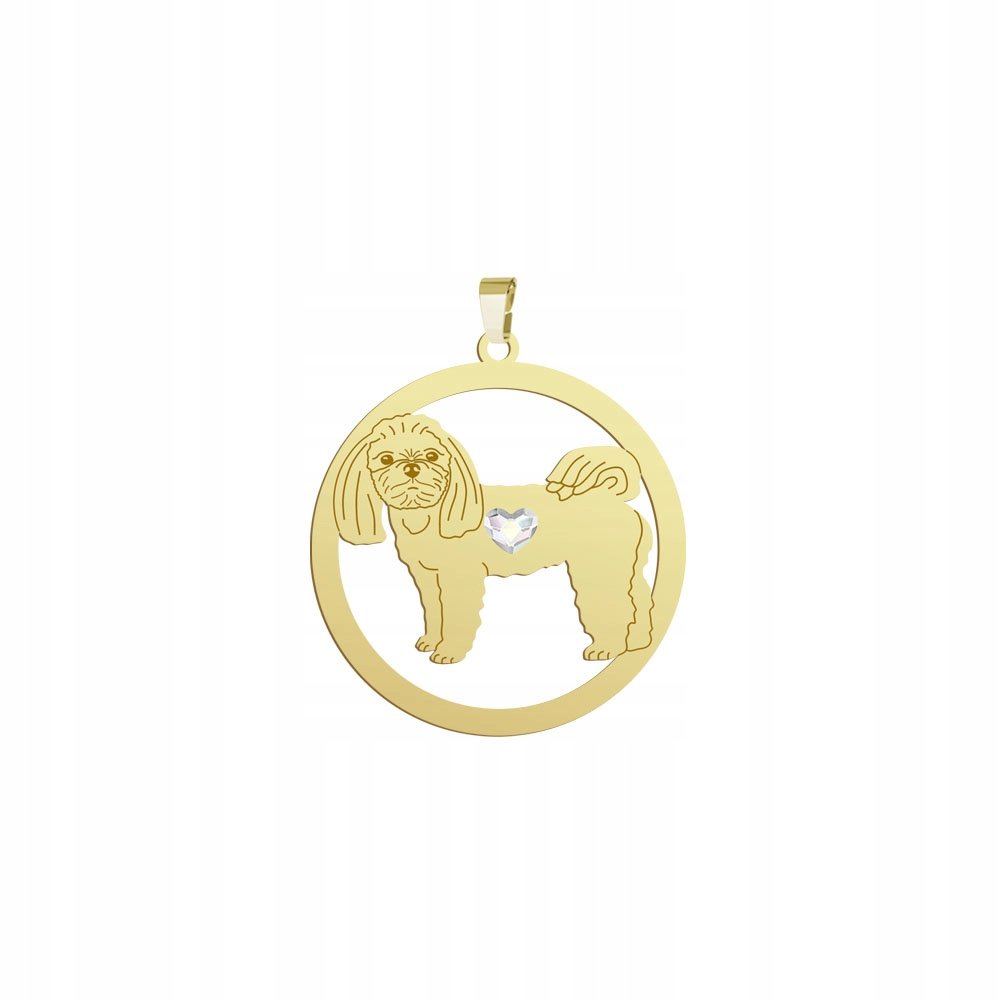Zawieszka Złota z psem Maltańczyk 925 Prezent Biżuteria Urodziny GRAWER