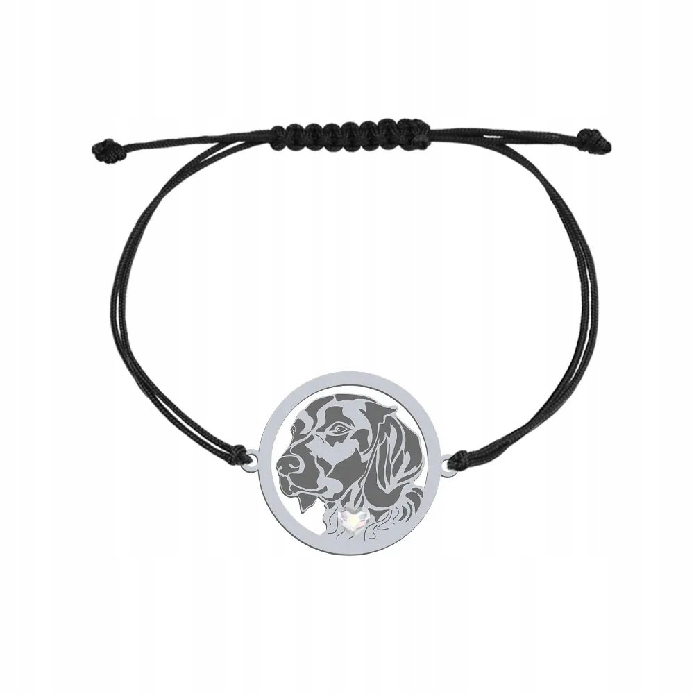 Bransoletka Srebrna z psem Mały Münsterländer 925 Kobieta Prezent GRAWER