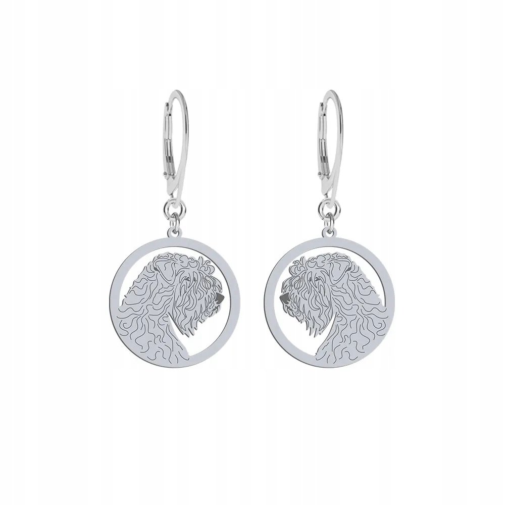 Kolczyki Srebrne z Irish Soft-coated Wheaten Terrier 925 Biżuteria GRAWER