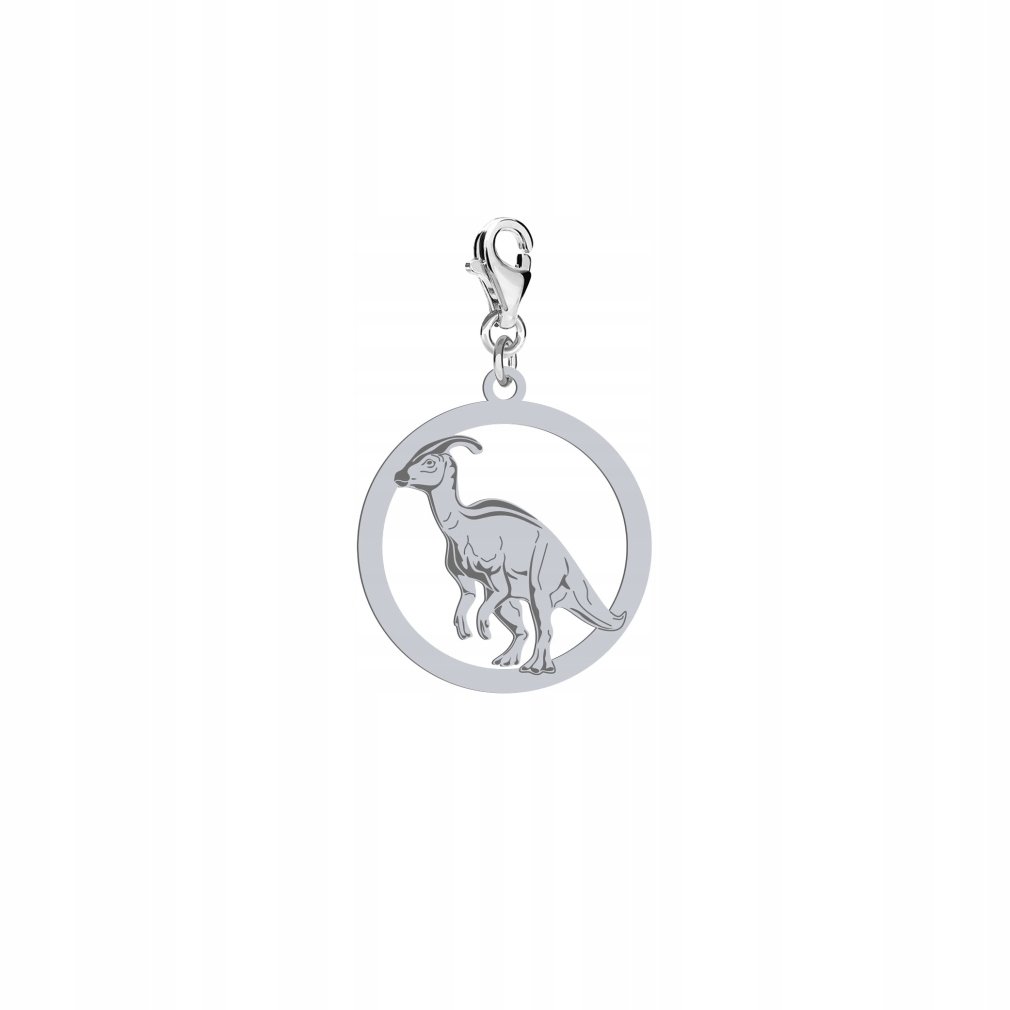 Charms Srebrny Parasaurolophus 925 Prezent Kobieta Biżuteria DEDYKACJA
