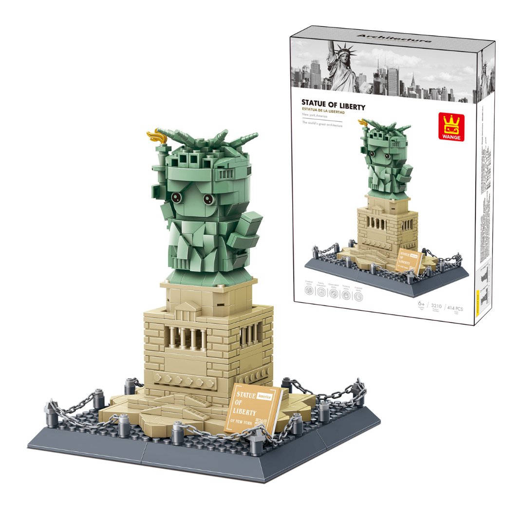 Klocki konstrukcyjne Wange 3210 - Statua Wolności, 414 elementów