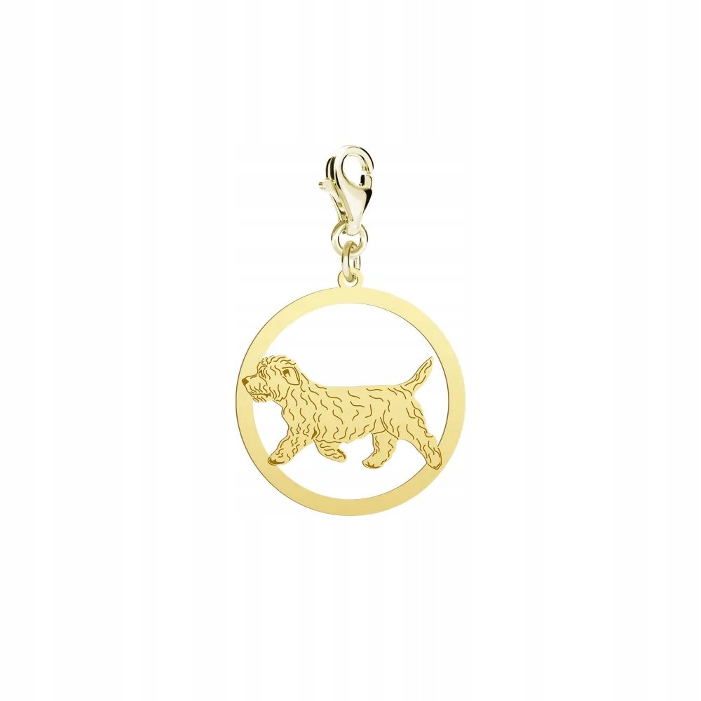 Charms Złoty z psem Irish Glen of Imaal Terrier 925 Kobieta DEDYKACJA