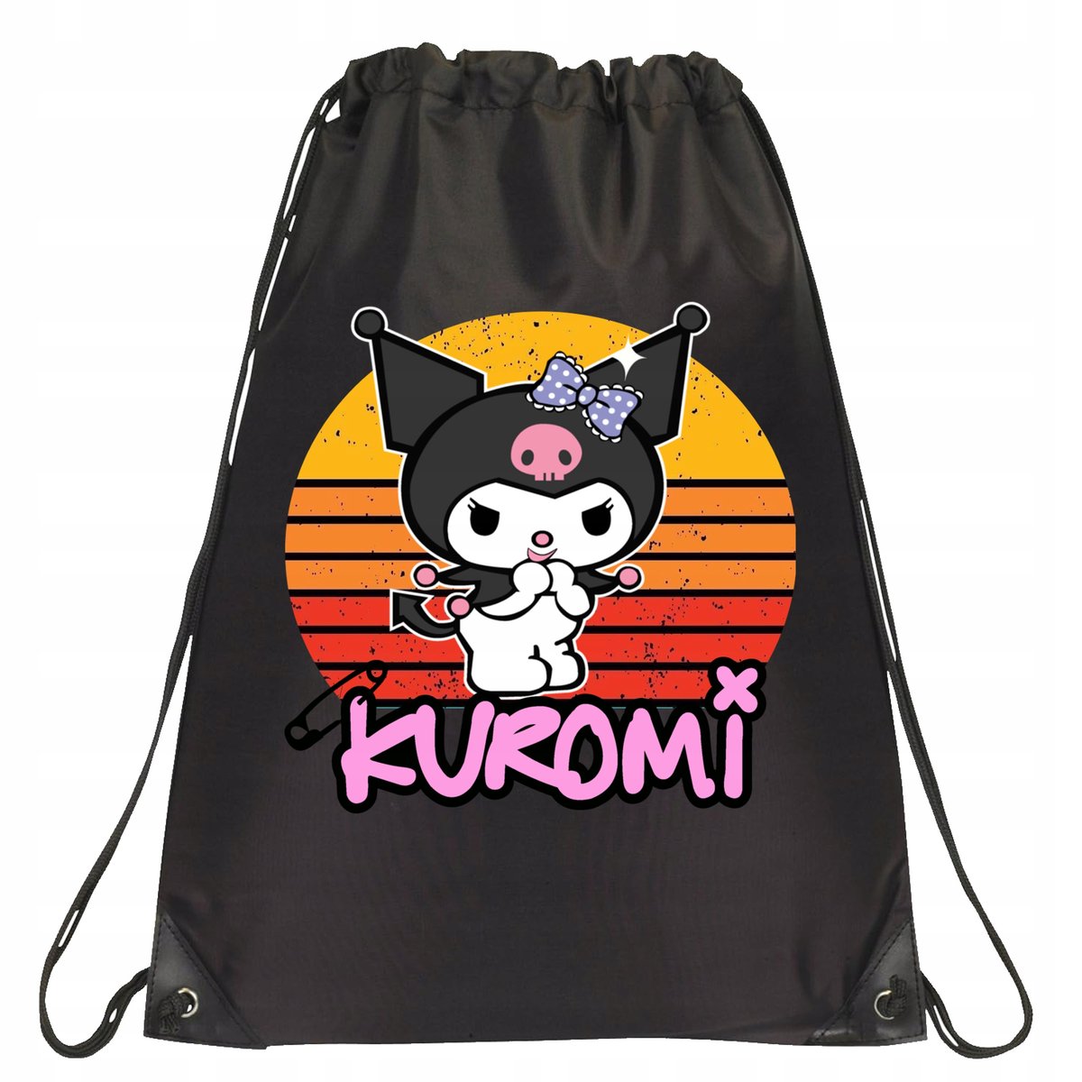 P152 PLECAK WOREK NA BUTY TORNISTER KUROMI ANIME KRÓLICZEK JAKOŚĆ CZARNY