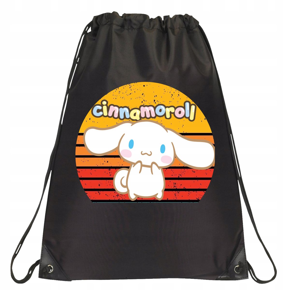 P124 PLECAK WOREK NA BUTY TORNISTER CINNAMOROLL MANGA JAKOŚĆ CZARNY