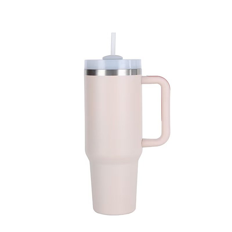 KUBEK TERMICZNY ZE SŁOMKĄ 1200ML KUBEK TERMICZNY ZE SŁOMKĄ PUDROWY RÓŻ