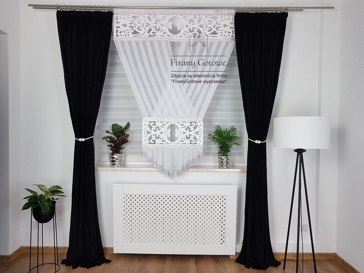 Panel dekoracyjny z cyrkonami i ażurem 160cm, firany panele,