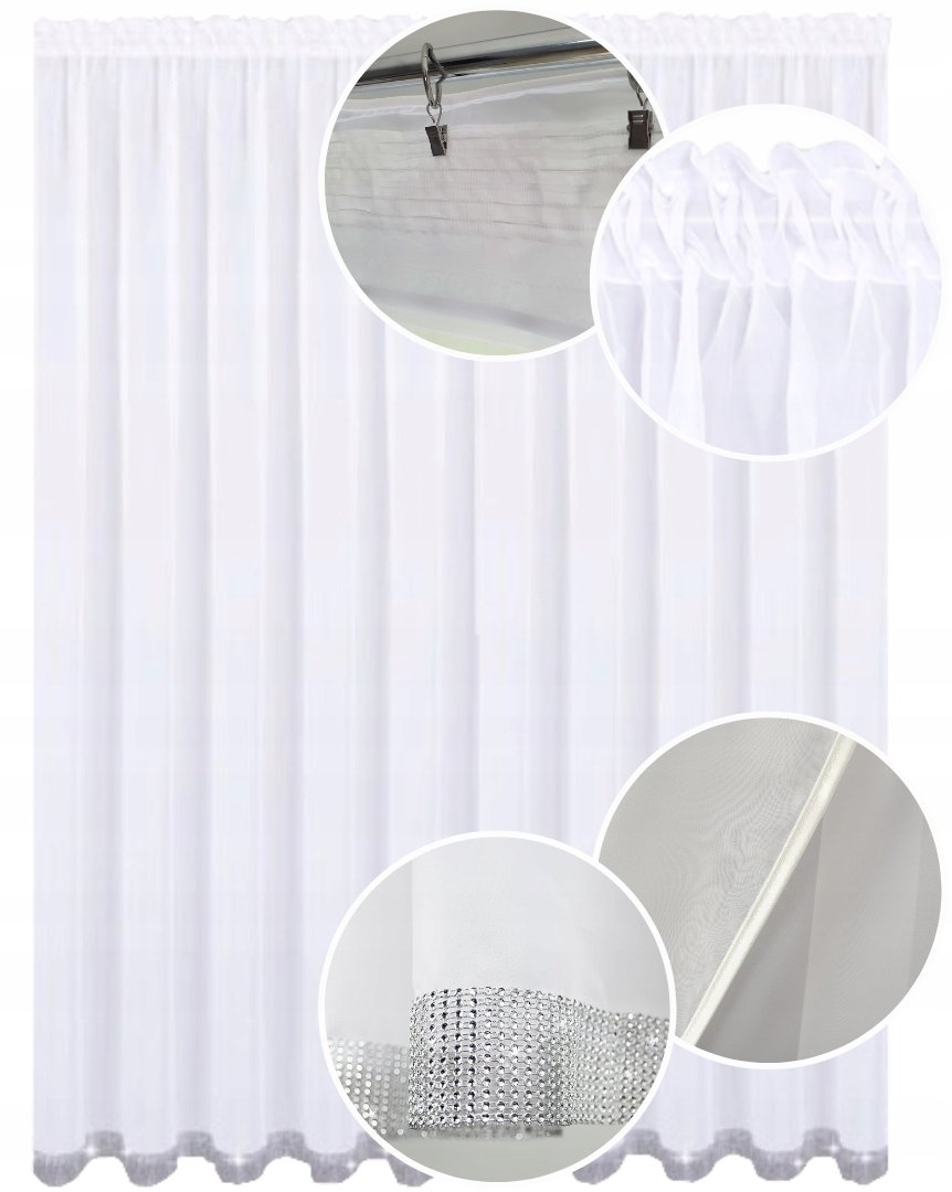 Firana gotowa Firany 240x300 cm Firanki Cyrkonia !