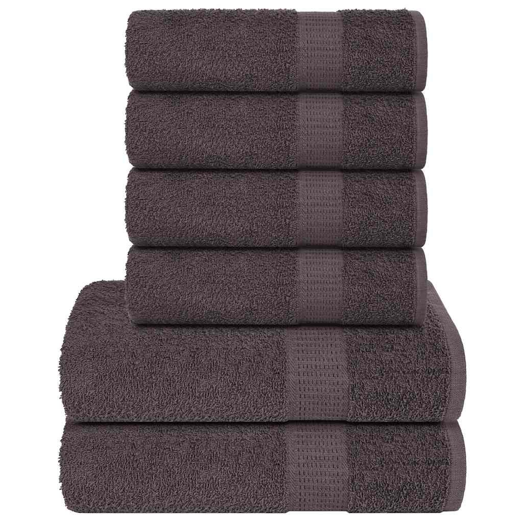 vidaXL 6-cz. zestaw ręczników, antracyt, 360 g/m², bawełna 100%