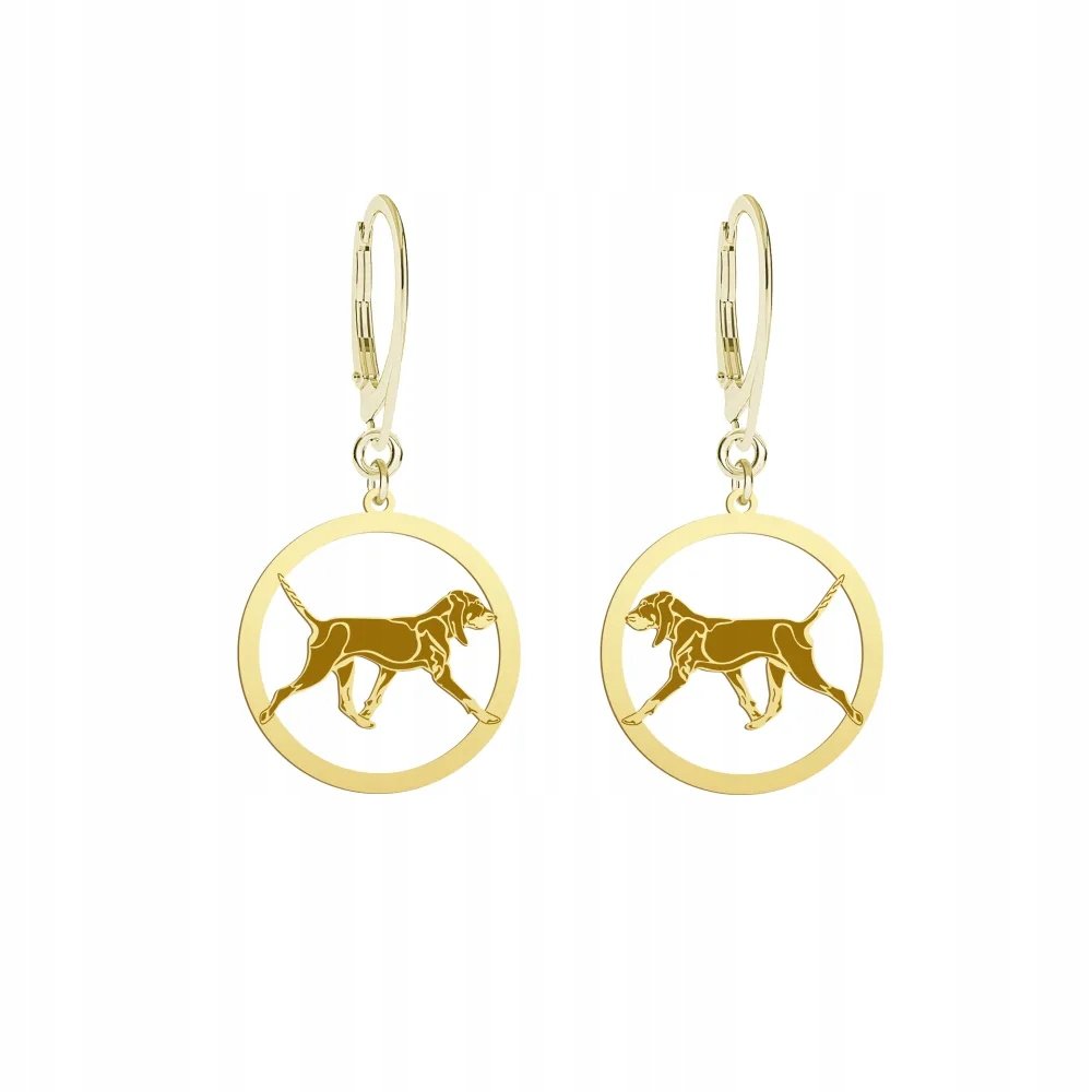 Kolczyki Złote z Mały Gończy Gaskoński 925 na Prezent Biżuteria GRAWER