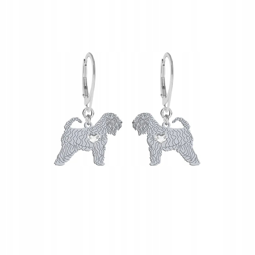Kolczyki Srebrne z Irish Soft-coated Wheaten Terrier 925 Biżuteria GRAWER