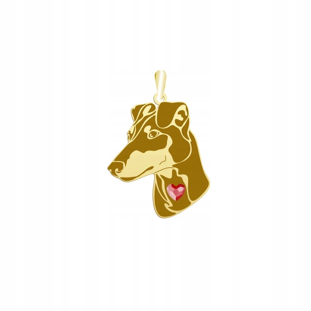 Zawieszka Złota z psem Manchester Terrier 925 Biżuteria na Prezent GRAWER