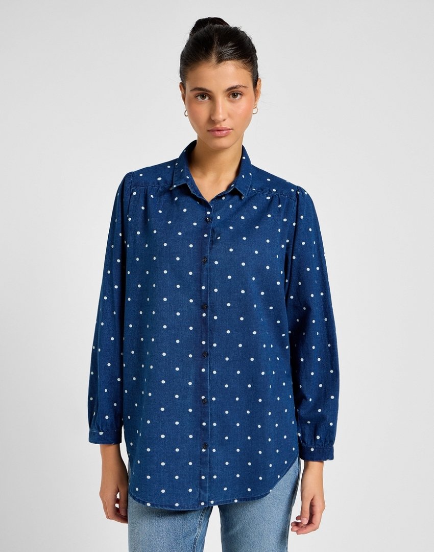 KOSZULA DAMSKA LEE 112355126 SHIRRED BLOUSE DOTTED INDIGO S