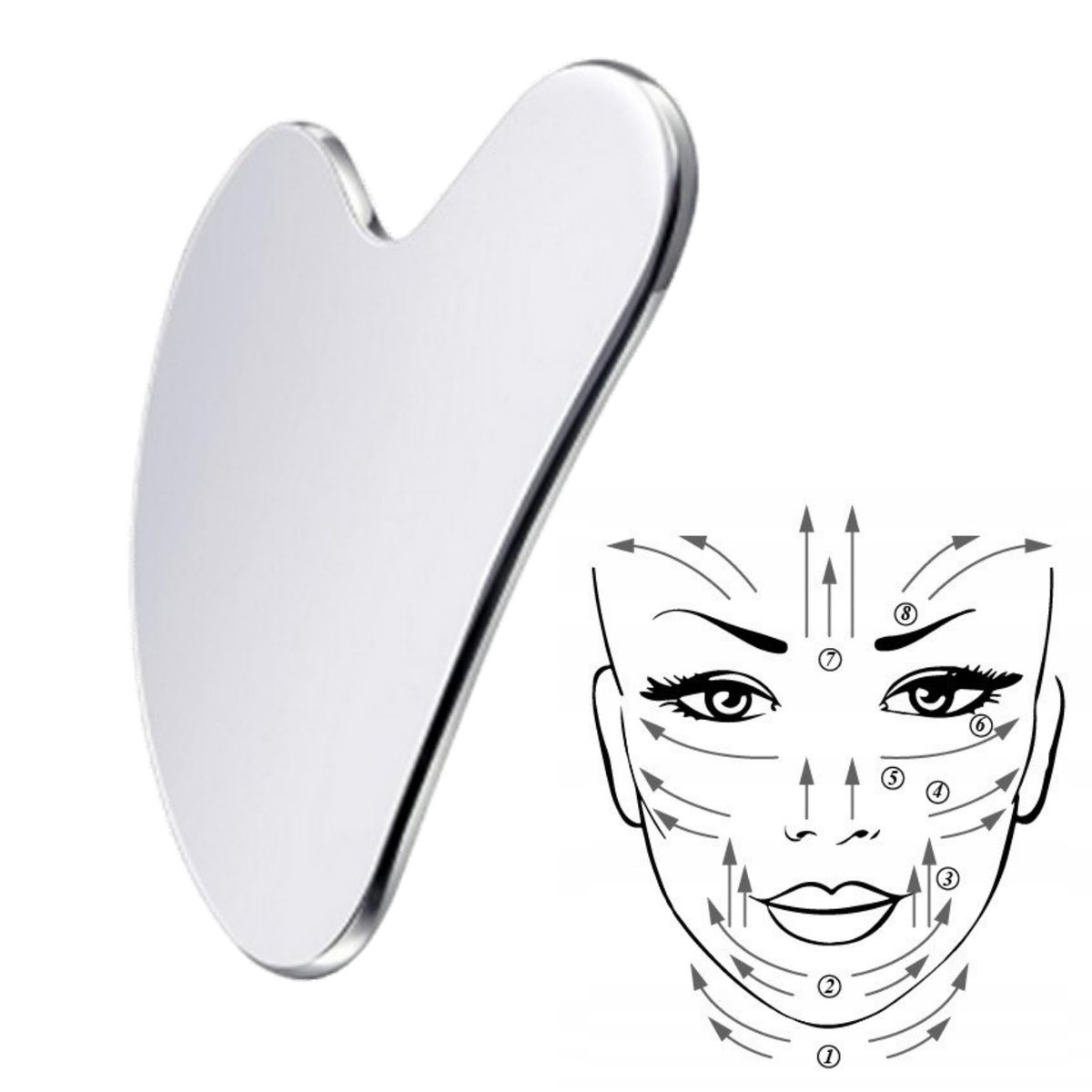 Płytka Do Masażu Gua Sha Metalowa Stal Chirurgiczna Masażer Do Twarzy Nietłukący