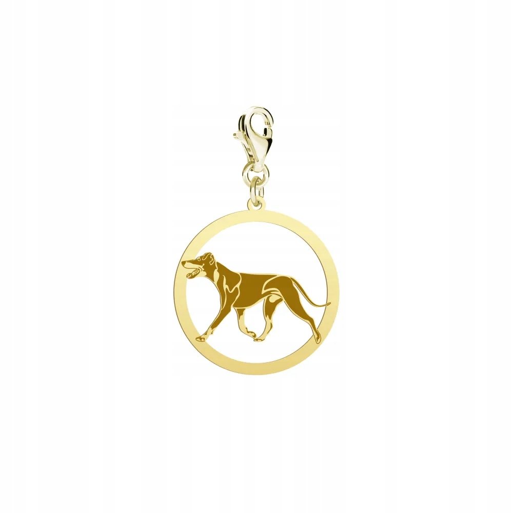 Charms Złoty z psem Manchester Terrier 925 Karabińczyk Prezent DEDYKACJA