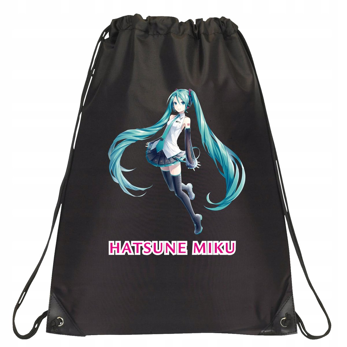 top P160 PLECAK WOREK NA BUTY TORNISTER HATSUNE MIKU JAKOŚĆ CZARNY