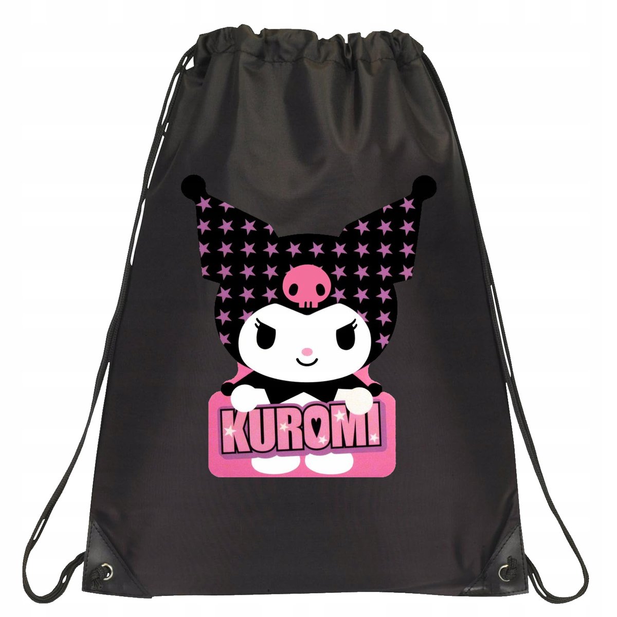 P153 PLECAK WOREK NA BUTY TORNISTER KUROMI ANIME KRÓLICZEK JAKOŚĆ CZARNY