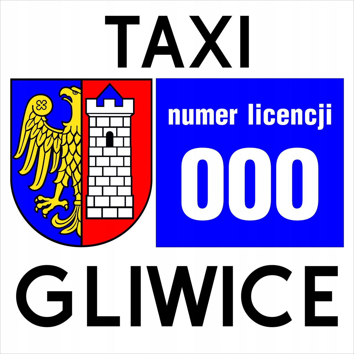 Tabliczka MAGNETYCZNA na taksówkę, taxi, magnes na samochód, format 30x30cm