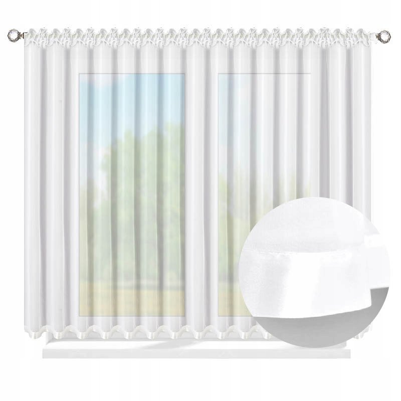 Firana prosta z Lamówką 170x200 ! Firanki krótkie