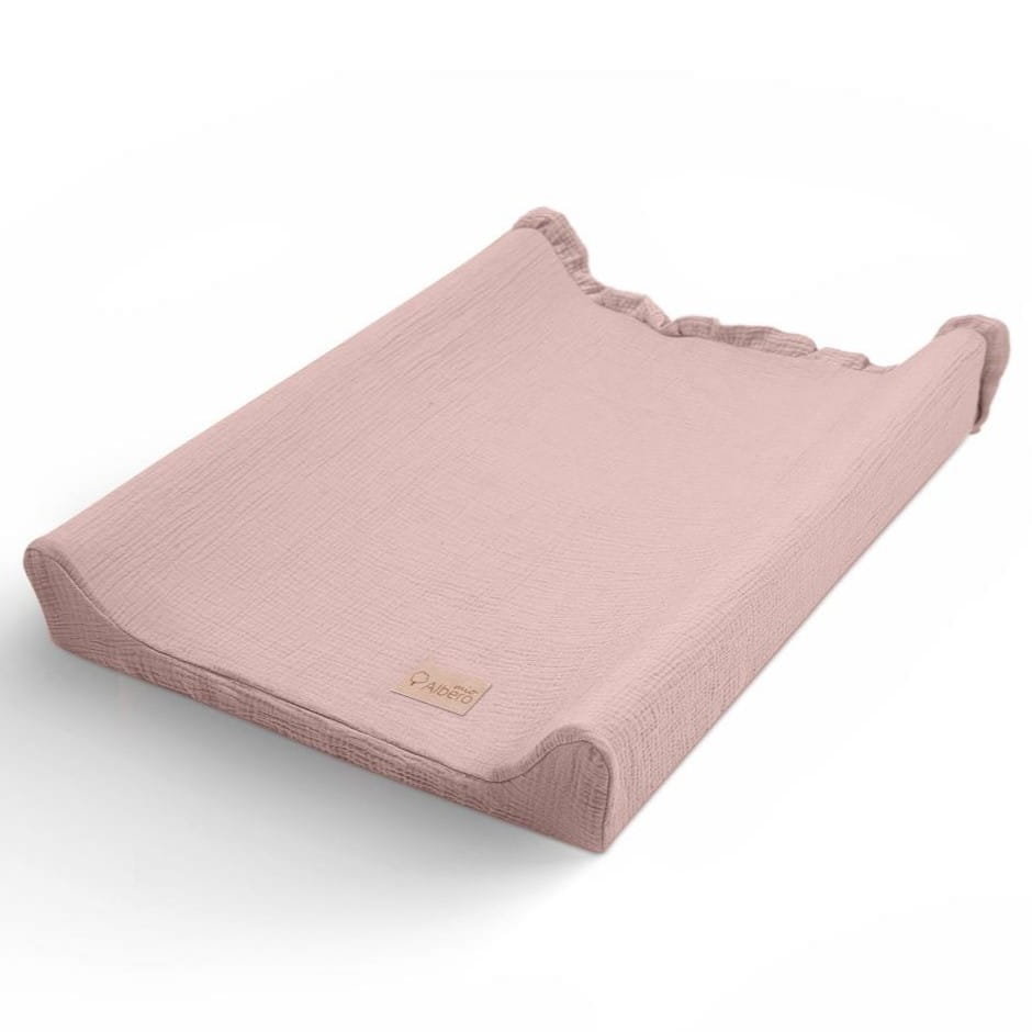 Muślinowy pokrowiec na przewijak Cotton Color - Różowy, Albero Mio