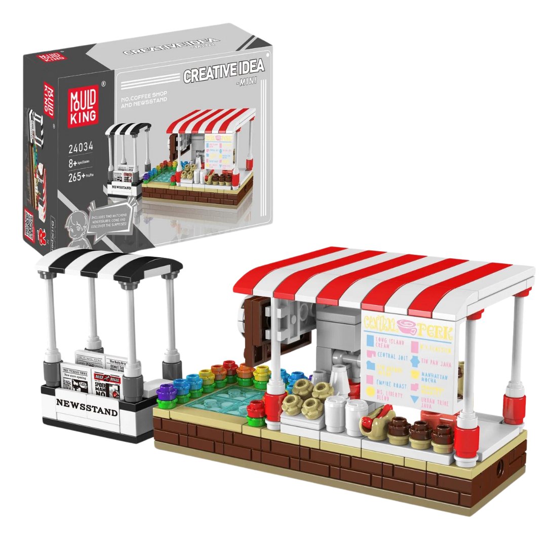 Mini Zestaw Kawiarnia i Kiosk z Prasą - Klocki konstrukcyjne MOULD KING 265el.