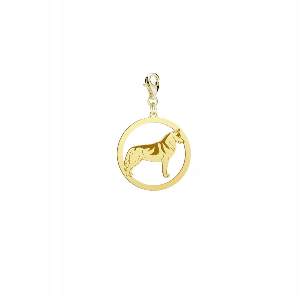 Charms Złoty z Siberian Husky 925 Kobieta Prezent Biżuteria DEDYKACJA