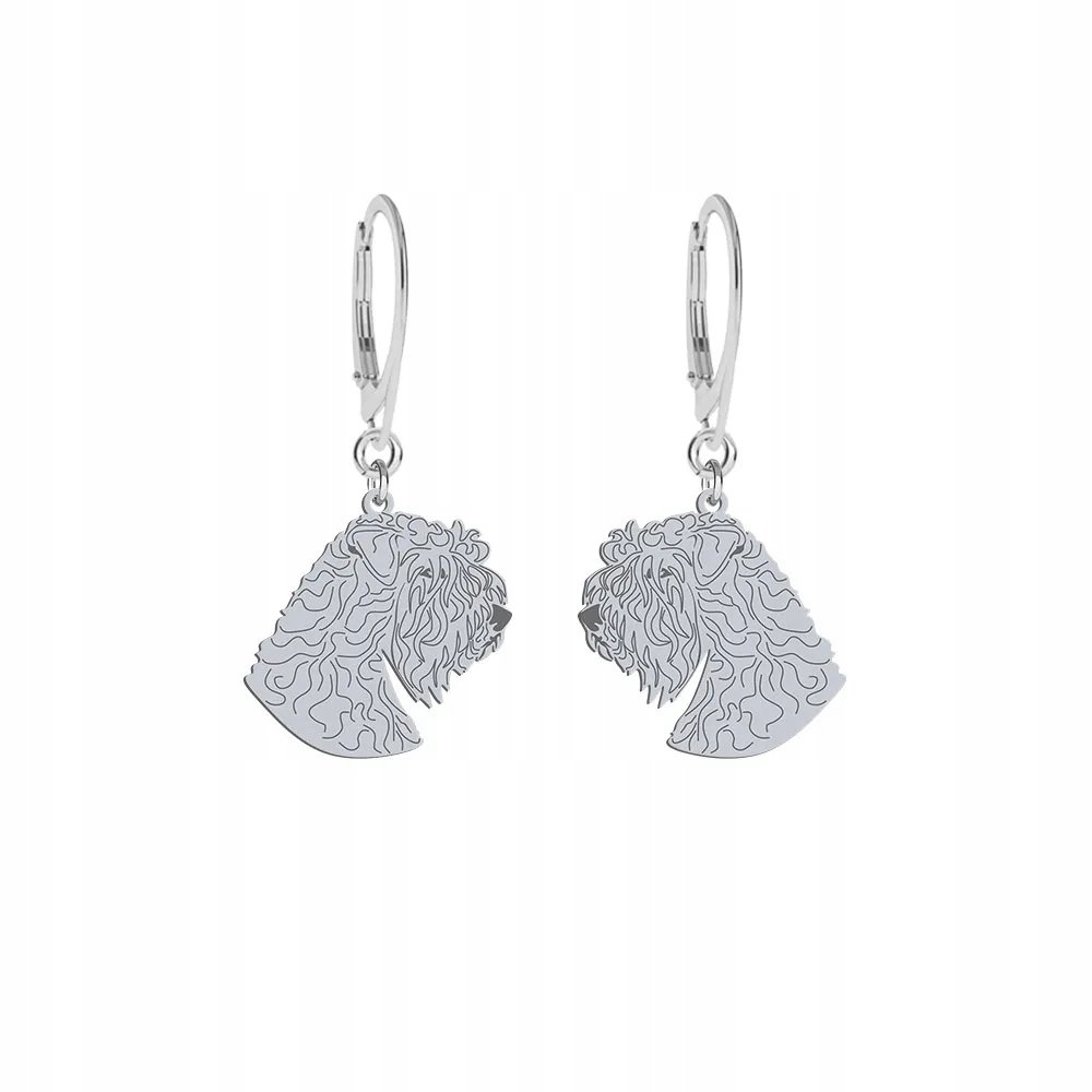 Kolczyki Srebrne z Irish Soft-coated Wheaten Terrier 925 Biżuteria GRAWER