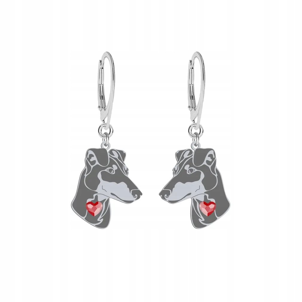 Kolczyki Srebrne z psem Manchester Terrier 925 Prezent Kobieta GRAWER