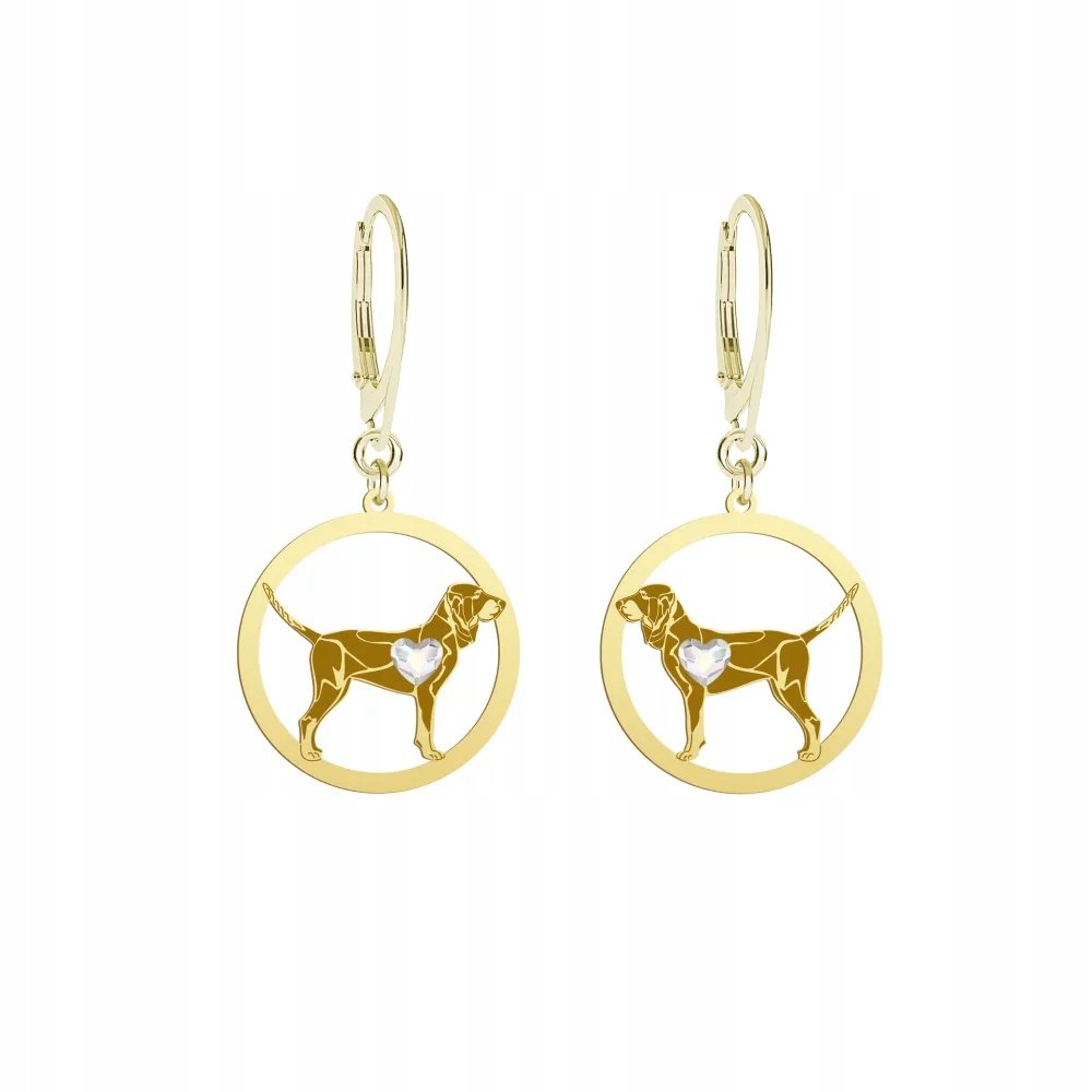 Kolczyki Złote z Mały Gończy Gaskoński 925 na Prezent Biżuteria GRAWER