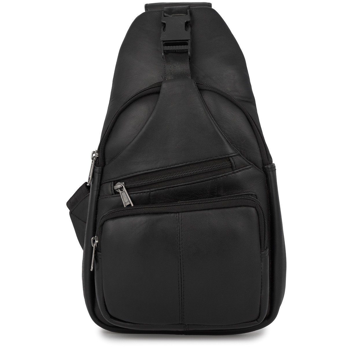 Saszetka Nerka Przez Ramię Crossbody Męska Modna Torba Dwukomorowa Skóra Naturalna F03 : Kolory - Czarny